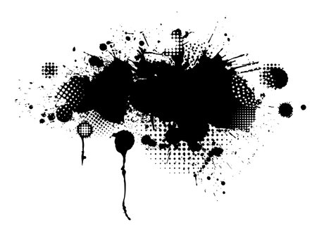 Abstract black blot object. hand drawing. Not AI. Vector illustrationのイラスト素材