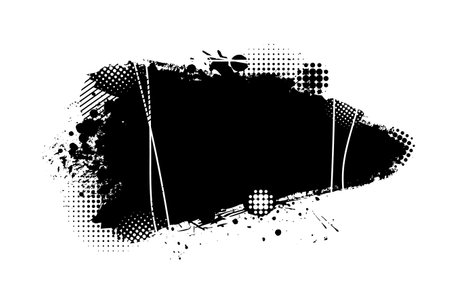Abstract black blot object. Grunge frame. hand drawing. Not AI. Vector illustrationのイラスト素材