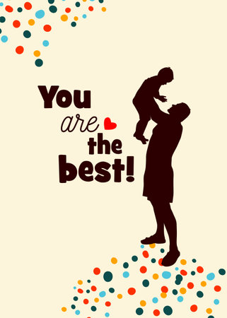 Happy Fathers Day card. Holiday cards. hand drawing. Not AI, Vector illustrationのイラスト素材