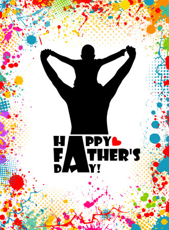 Happy Fathers Day card. Holiday cards. hand drawing. Not AI, Vector illustrationのイラスト素材