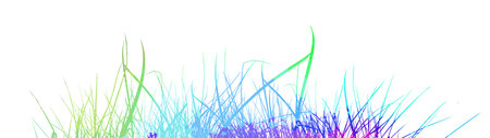 horizontal banners of meadow colored silhouettes with grass. hand drawn. Not AI, Vector illustrationのイラスト素材