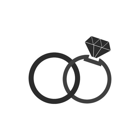 Wedding rings icon. Vector illustrationのイラスト素材
