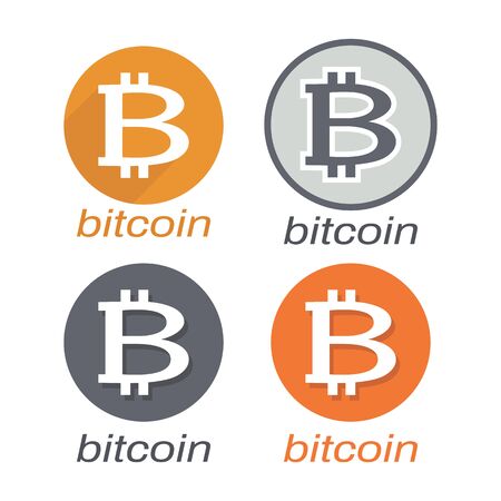 Bitcoin icon. Bitcoin web symbol. Vector illustrationのイラスト素材
