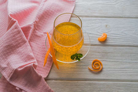 Natural drink with basil seeds. useful for health. Proper nutrition. Fitness