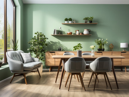 Large living room with modern interior design with leather sofas.の写真素材