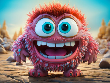 Cartoon bright color cute monster. illustrationの写真素材