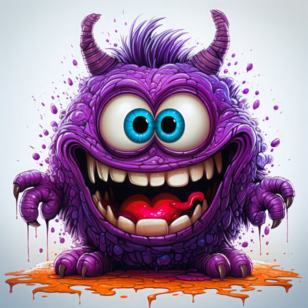 Cartoon bright color cute monster. illustrationの写真素材