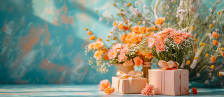 The Magic of March 8: Flowers and Surprises for Favorite Women on March 8.の写真素材