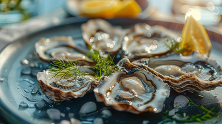 Gastronomic delight: mussels with lemon and herbs.