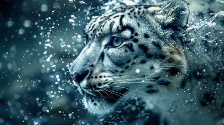 Snow Leopard in the wild natural element.