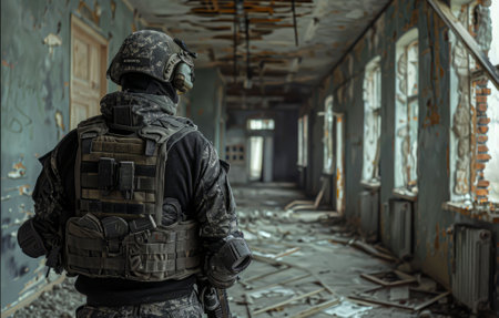 Security Operation: Soldier on a mission.の写真素材