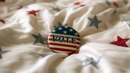 Election Symbol: American Flag Icon. Time to Make Your Choice.の写真素材