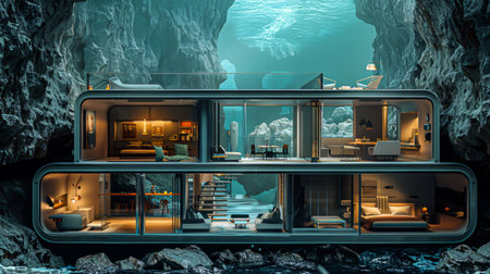 Ocean bunker: an underwater house with everything you need.