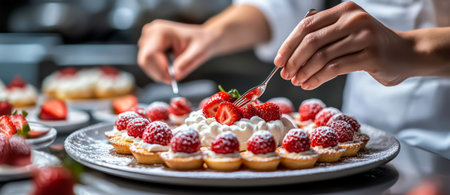Art on a Plate: Chef Creates a Magical Cake.の写真素材