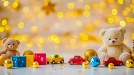 Winter Magic World of Toys. New Year Card.