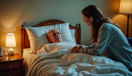 The years take their toll: a man and his fragile healthの写真素材