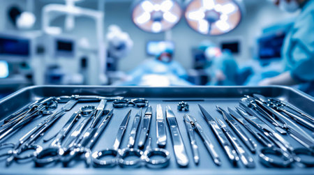 Surgical alchemy: turning sickness into health. Surgical instruments.の写真素材