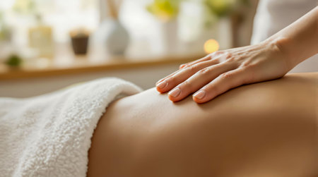 The art of tactile relaxation: mastery in every movement. Therapeutic massage.の写真素材