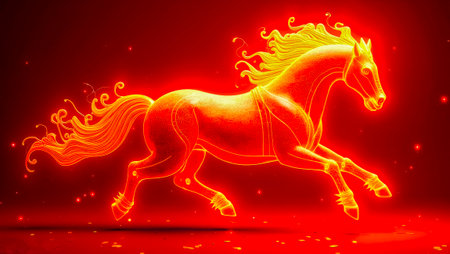 2026 symbol: fire horse - bright illustration for holiday designsの素材