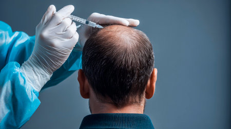 Male crown: mesococtail against androgenetic alopeciaの写真素材