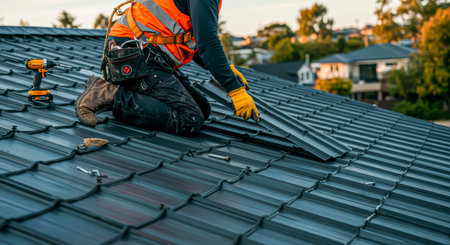 Seasonal home renovation: replacing old roofing with newの素材