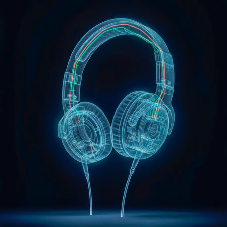 Anatomy of Bass: Transparent Wired Headphones Glow from Withinの素材