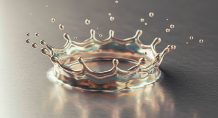 Liquid metal corona: a drop of melt forms a perfect splashの素材