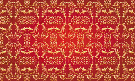 Red luxury floral vector pattern のイラスト素材