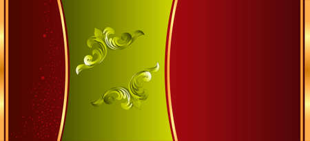 abstract royal card with floral ornaments on the red backgroundのイラスト素材