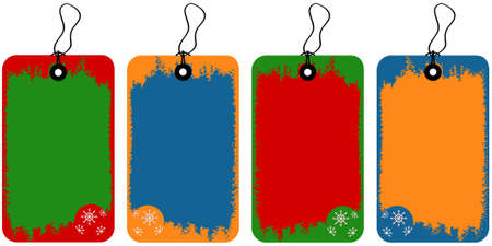 Vector illustration of tags with decoration elements for Christmasのイラスト素材
