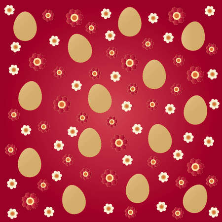 Easter pattern with small flowers and egssのイラスト素材