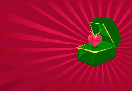 Vector illustration of Valentine's day card with heart in jewel boxのイラスト素材