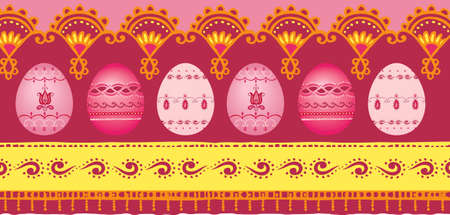 Vector illustration of Easter border with eggsのイラスト素材