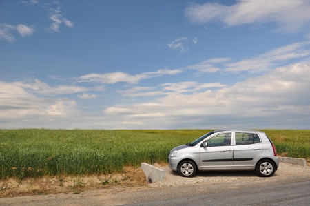 Car on a dirt road