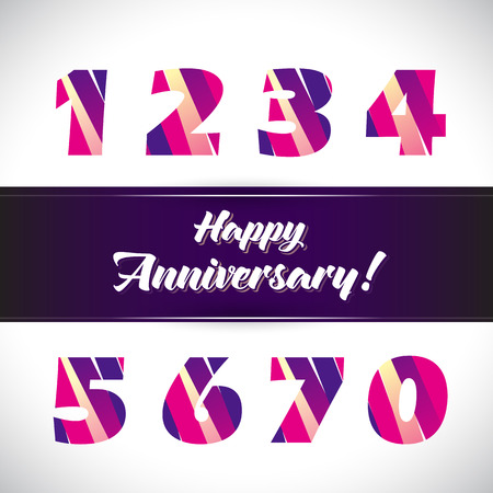 Set of anniversary signs, symbols.のイラスト素材