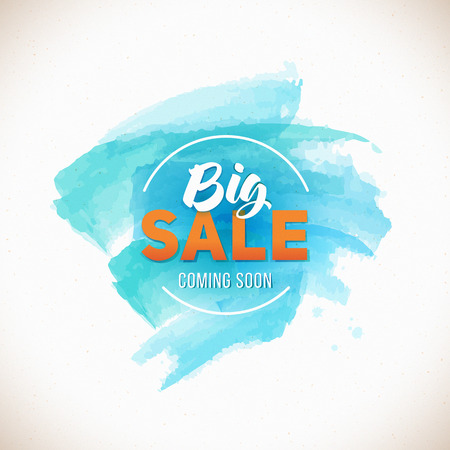 Big sale banner template design with watercolor background. Modern colorful concept.のイラスト素材