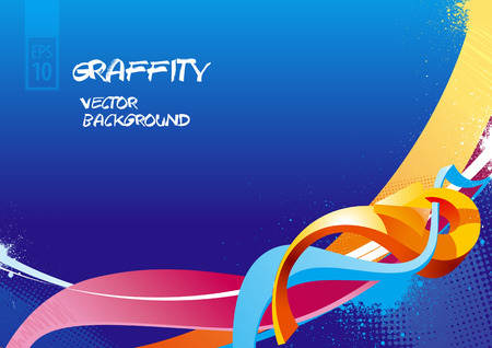 Graffiti background. Horizontal graffiti banner. Vector EPS 10 illustrationのイラスト素材