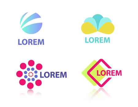 set of vector abstract colorful creative geometric iconsのイラスト素材