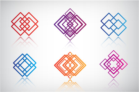 set of vector abstract colorful iconsのイラスト素材