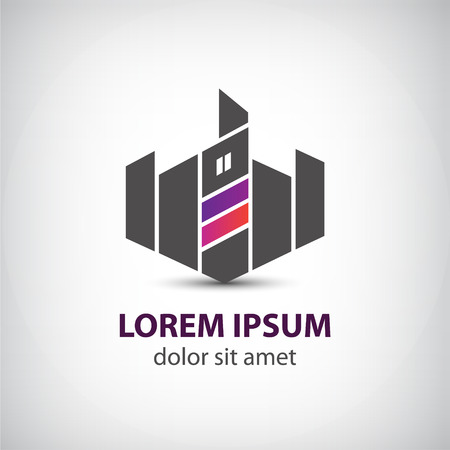 vector creative building construction, ribbon house logo for your company isolatedのイラスト素材