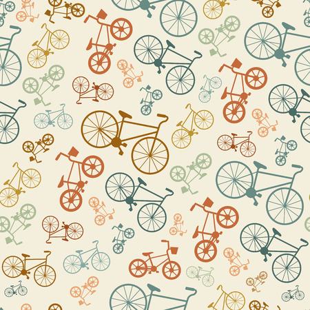 vector retro vintage bicycle texture, hipster backgroundのイラスト素材