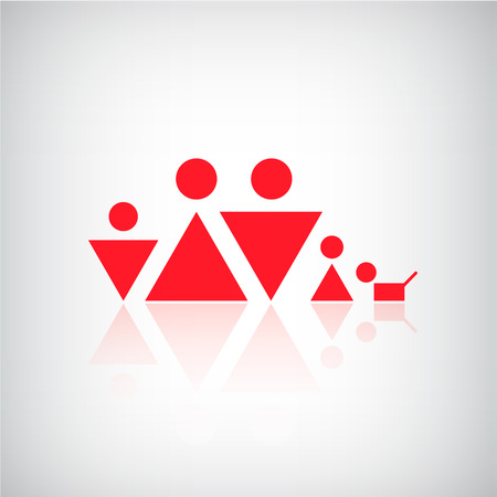 vector simple geometric shapes family logo, iconのイラスト素材