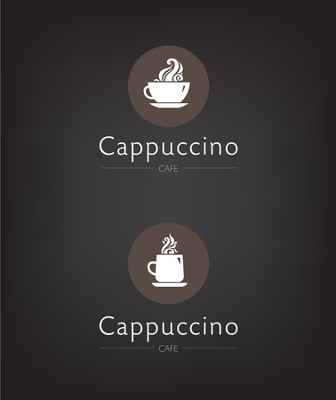 vector set of cafe, coffee, bar, restaurant modern icon, silhouettes of cupのイラスト素材