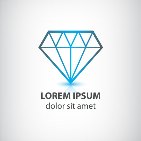 vector blue line diamond icon, logo isolatedのイラスト素材