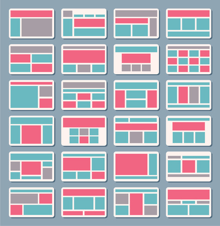 Set of vector sitemap for creating flowchart navigation of architecture, structure, templatesのイラスト素材