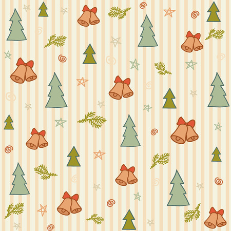 vector christmas cute drawn pattern background, patternのイラスト素材