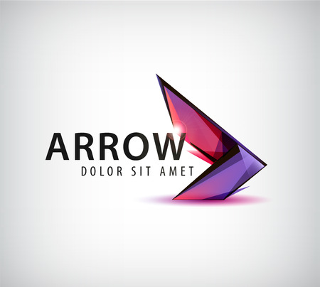 vector abstract colorful arrow logo, icon isolatedのイラスト素材