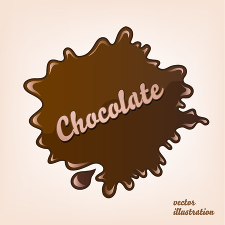 vector sweet illustration dark brown chocolate splash isolatedのイラスト素材