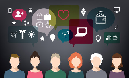 vector banner of speaking people, chat, teem work, social net