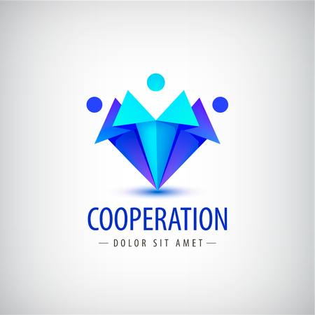 vector men, human logos, icons. Family team people logos, leadership business logos, cooperationのイラスト素材